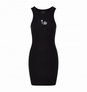 Vestido Trapstar Script Racer Mujer Negros | NQPLYS-635