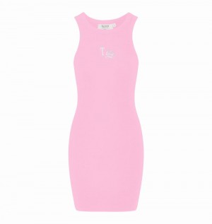 Vestido Trapstar Script Racer Mujer Rosas | PVKANJ-291